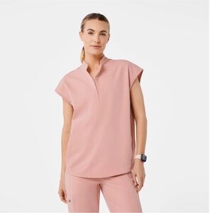 Figs Pink Sand Rafaela Scrub Top